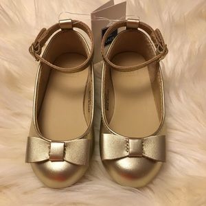 Janie and Jack Metallic Bow Flat